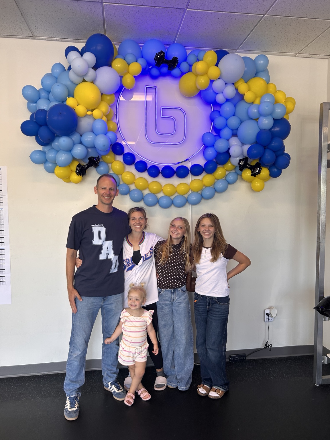 Gym-themed statement balloon installation