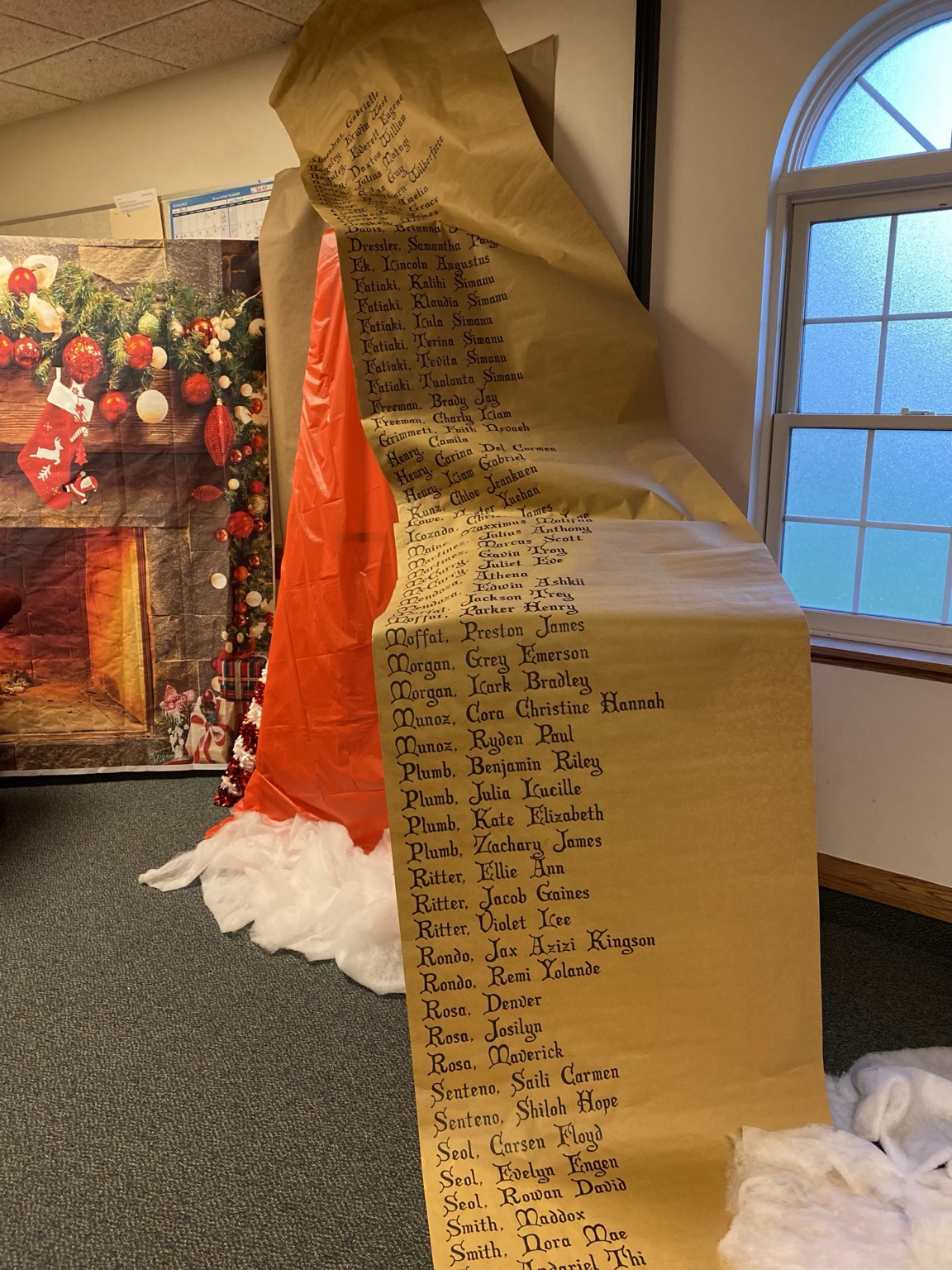 Santa's list holiday installation